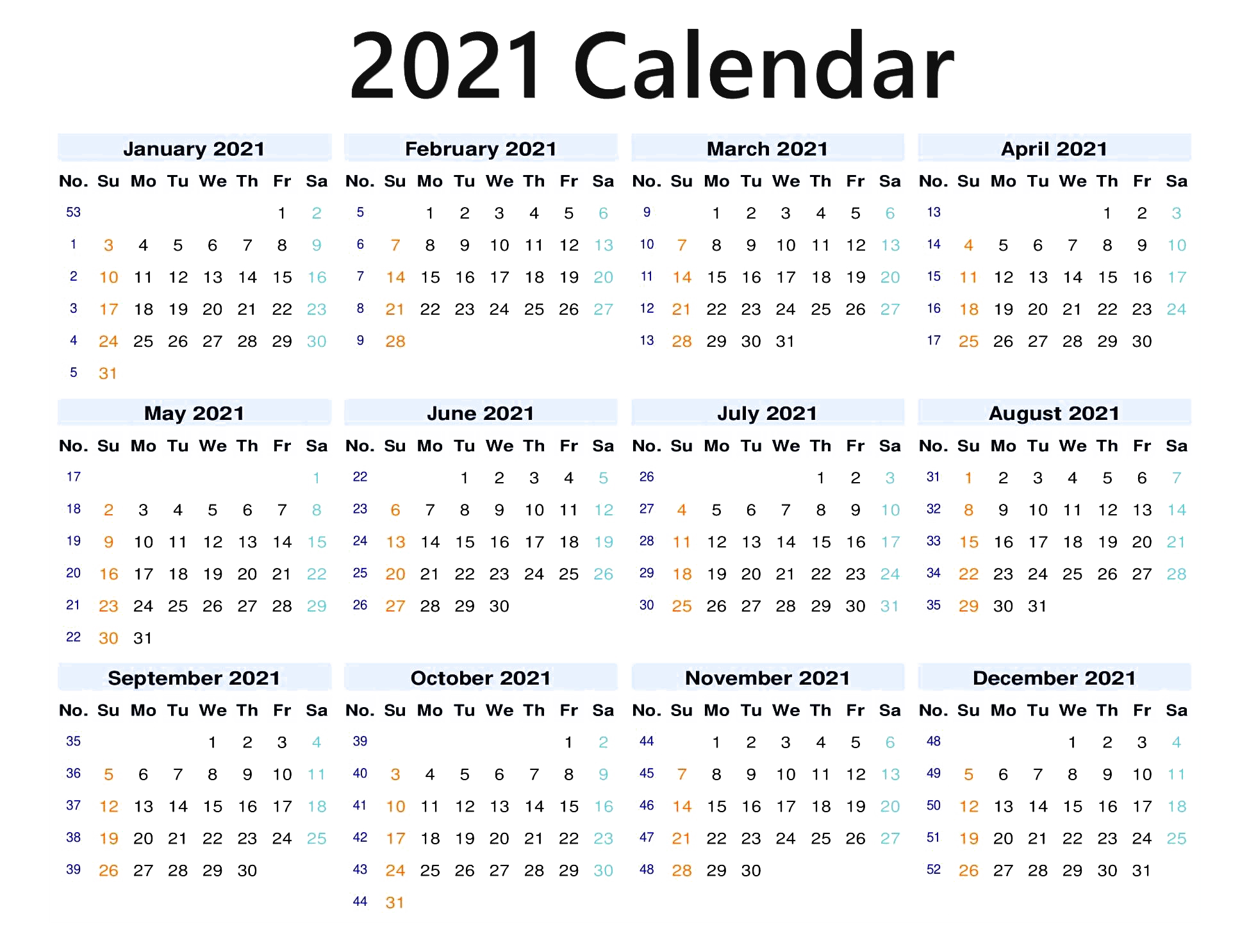 Calendar 2021 PNG Transparent Image - Free Transparent PNG Logos