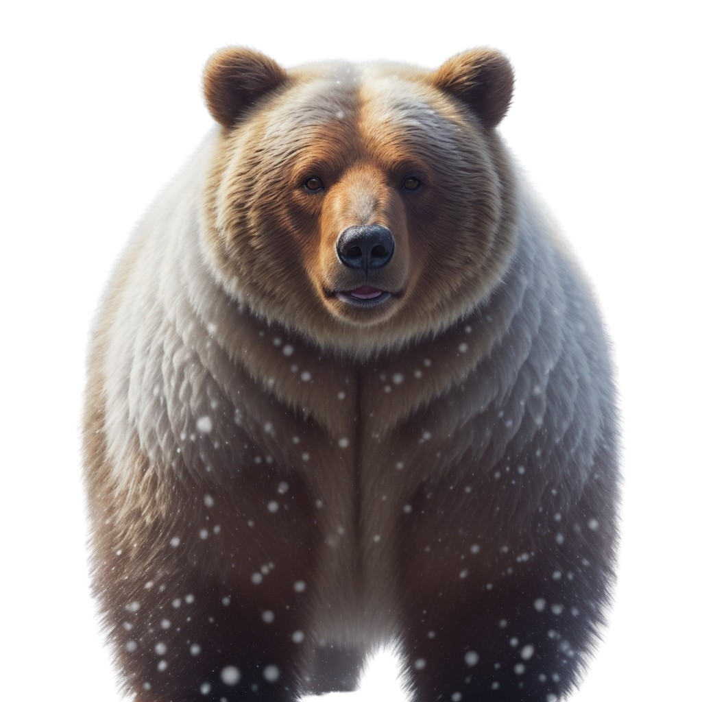 Bear white in snow with transparent background #21676