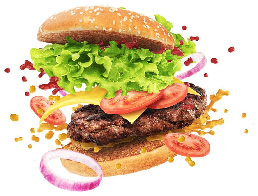 transparent background with burgers