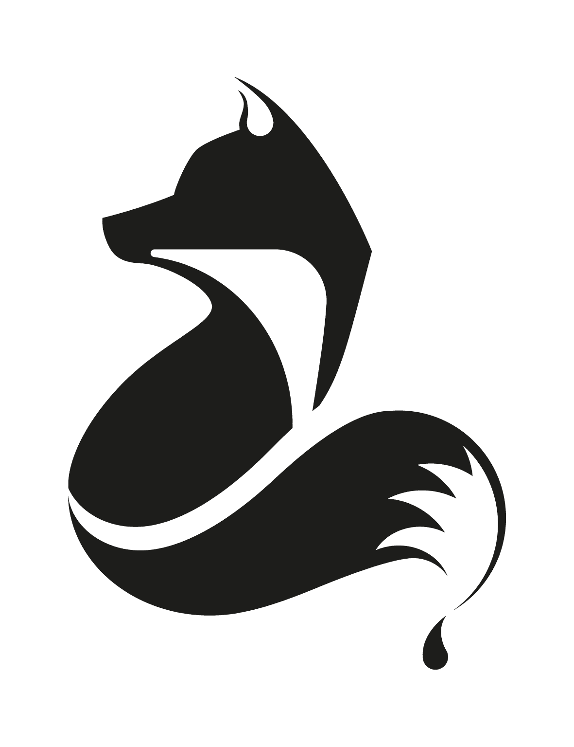 fox logo black and white