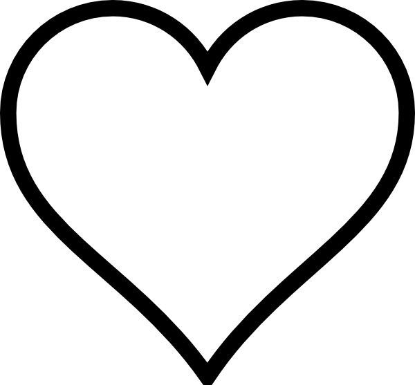 Get Cute Outline Heart Clipart Black And White Background