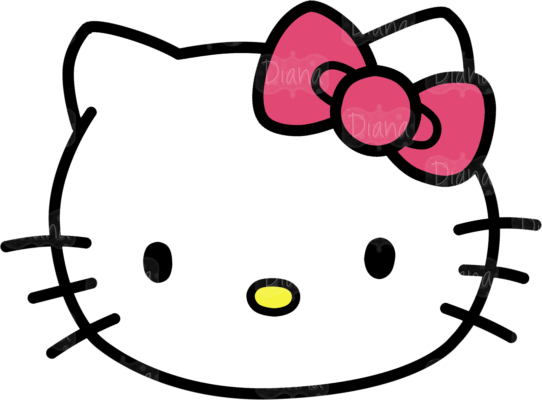 hello kitty bow outline png