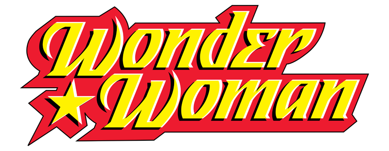 wonder woman with red bordered text logo #1056