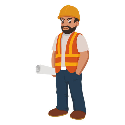 construction worker cartoon transparent png svg vector #34459